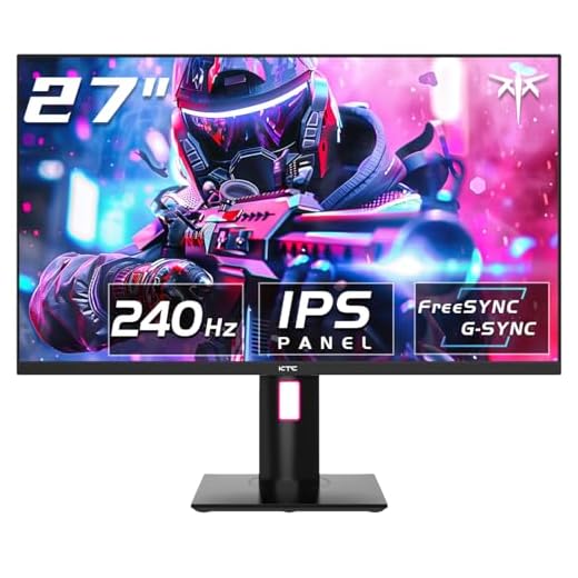 KTC 27 Inch 240Hz Gaming Monitor, FHD 1920x1080 IPS Monitor, G-Sync/FreeSync Compatible, HDR10, DisplayPort, HDMI, VESA Mountable, Pivot Height Tilt Adjustable, H27E22F