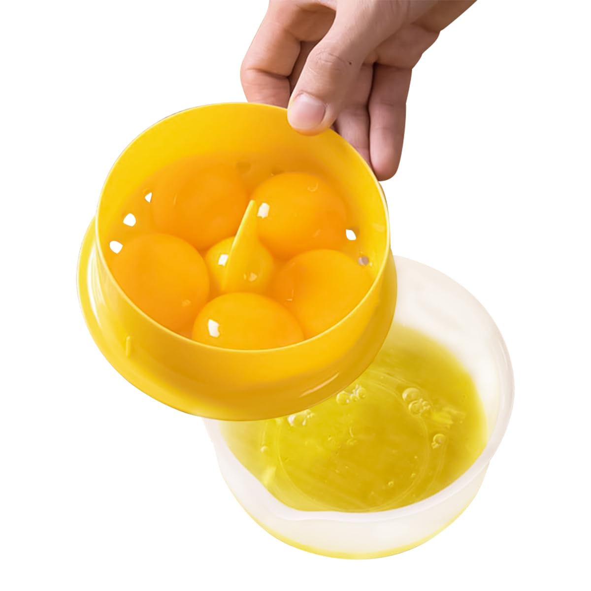 HASTHIP® Egg White Separator with Egg Beater, Egg Separator Yolk White Separator, Egg White Filter Storage Box Kitchen Gadgets Tools Egg Extractor