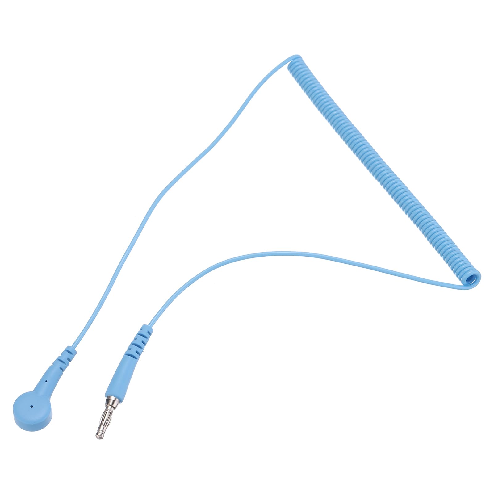 sourcing map ESD Grounding Cable Cord 250cm/98 Inch Long,Anti-Static Ground Wire Cable Lantern Tip + Buckle for Eliminate Conductor Electrostatic,Pack of 1(Blue)