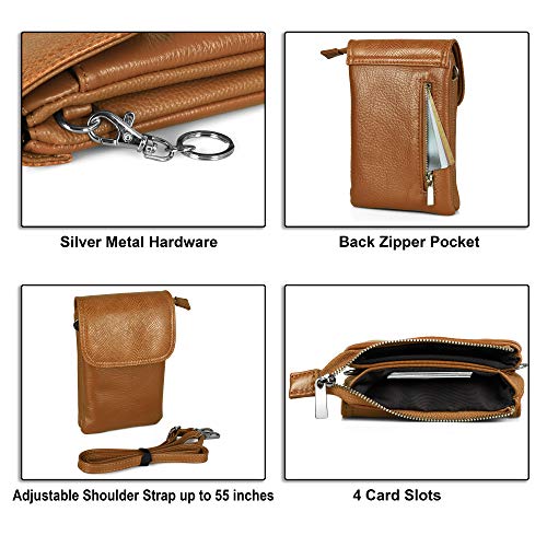 Image of befen Genuine Leather Small Crossbody Bags for Women Cell Phone Travel Bag