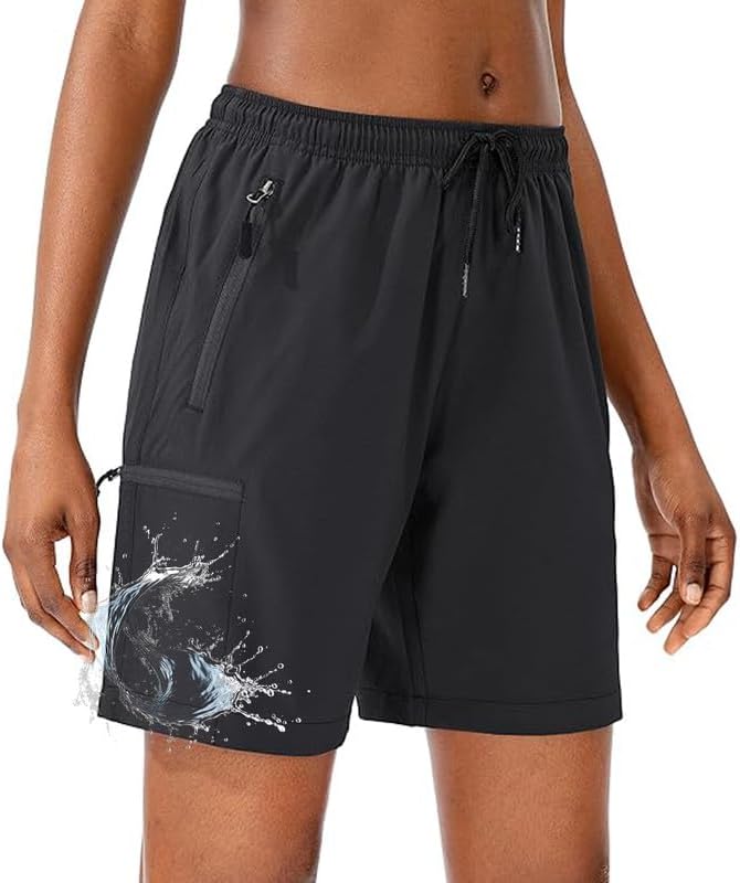 FEEKENFOO Women's 5" High Waisted Swim Board Shorts Quick Dry Beach Swimming Swimsuit Bottom with Pockets