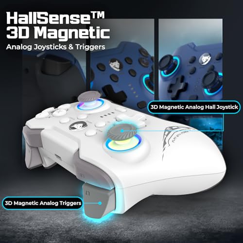 Image of EvoFox Elite X2 Wireless Gaming Controller For PC with 1000Hz Polling Rate, Dual-Mode (2.4G & Type C), Hallsense Magnetic Hall 3D Joysticks & Triggers, EZ Click Macros, Dual Vibration Motors(White)