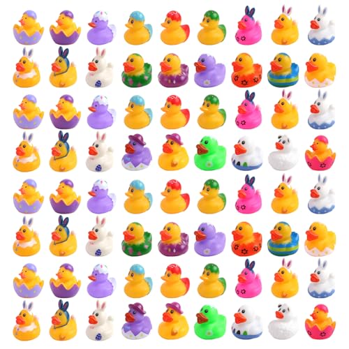 72 Pcs Easter Rubber Ducks, Easter Bag Fillers, Bathtub & Party Favor Toys - image 1
