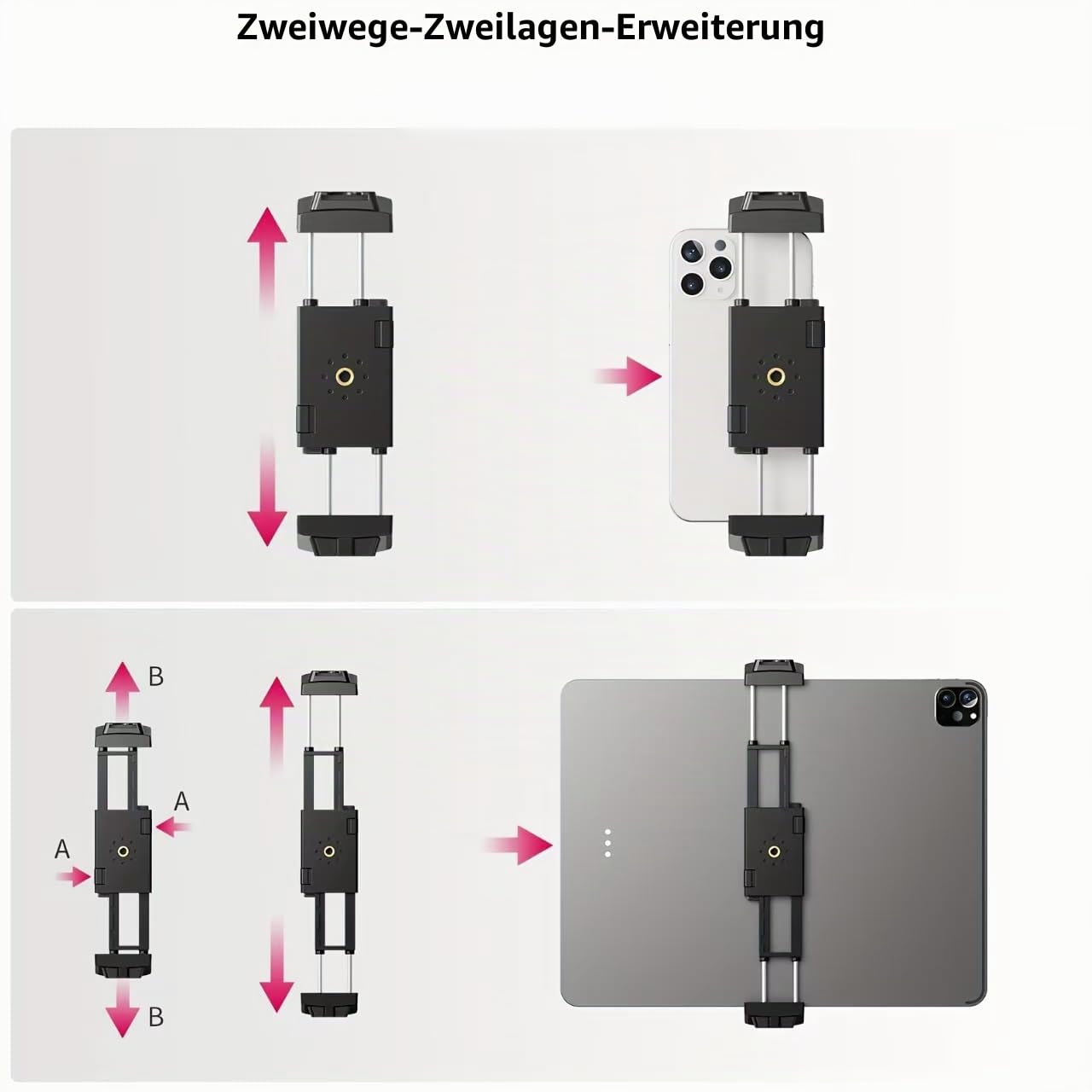 PrecisionMaster Golfstativ – Robustes Aluminium mit MagSafe-kompatibel, 135 cm verstellbar, iPad Pro 13 Zoll kompatibel, Schwunganalyse, Golf-Filmstativ mit magnetischer Halterung, 2 Stück
