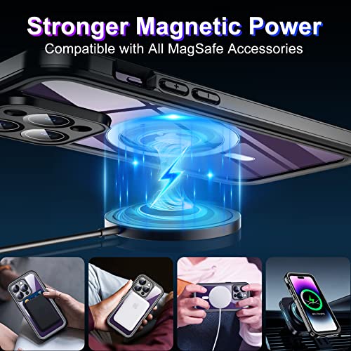 2023 New Magnetic Case For Iphone 14 Pro Max Case Waterproof,Built-In Tempered Glass Lens & Screen Protector [Compatible With Magsafe][Ip68 Waterproof][Dust Proof] Full Body Shockproof Phone Case 6.7" #TOP1