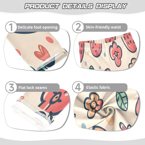 Bolaz Toddler Girls Leggings Printed Yoga Pants Leggings Strawberry Flower for Kids3