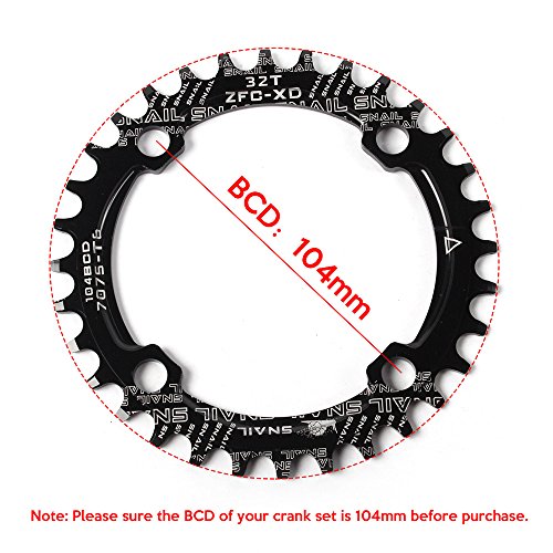 Anel de Corrente de Bicicleta, Andoer Pedaleira de roda dentada larga estreita de bicicleta oval red