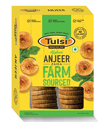 Image of Tulsi Afghan Anjeer Zaika 300g | Figs Dry Fruits | Dried Afghani Anjeer | Dried Anjeer | Rich Source of Vitamins & Dietary Fiber | Healthy Snack | Low in Calories | Fat Free | Light Color
