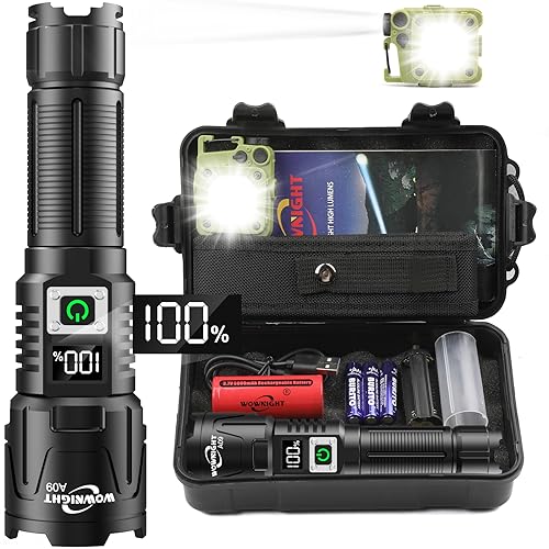 WOWNIGHT Torches LED Super Bright Rechargeable, 500000 Lumens Tor...