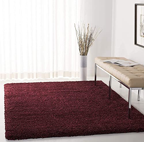 Image of A R Creations Anti Slip Fluffy Fur Plain Area Rug Made with Polyester and Microfiber for Home Office Kitchen Living Room Bedroom and DiningHall (3x5 Feet, Meroon