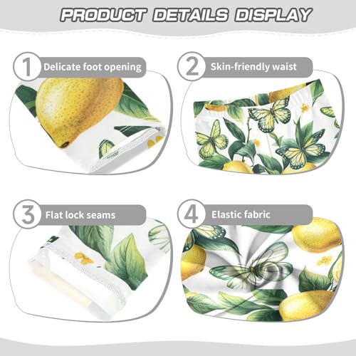 Green Butterfly Lemon Girls Leggings Kids Yoga Pants Dance Active Tights 4T3