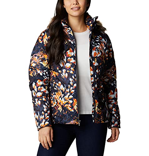 Doudoune plume femme grande taille veste hiver matelassée motif floral 2X