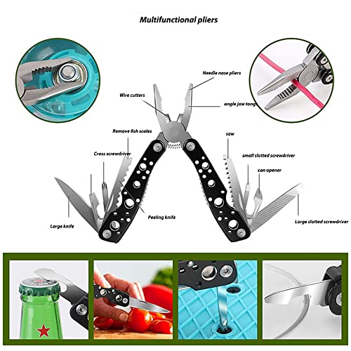 Graxury-14-in-1-Multi-Purpose-Emergency-Survival-Kit-Camping-Accessories-Flint-Multi-Purpose-Card-Emergency-Blanket-Flashlight-and-More-for-Camping-Fishing-Hunting