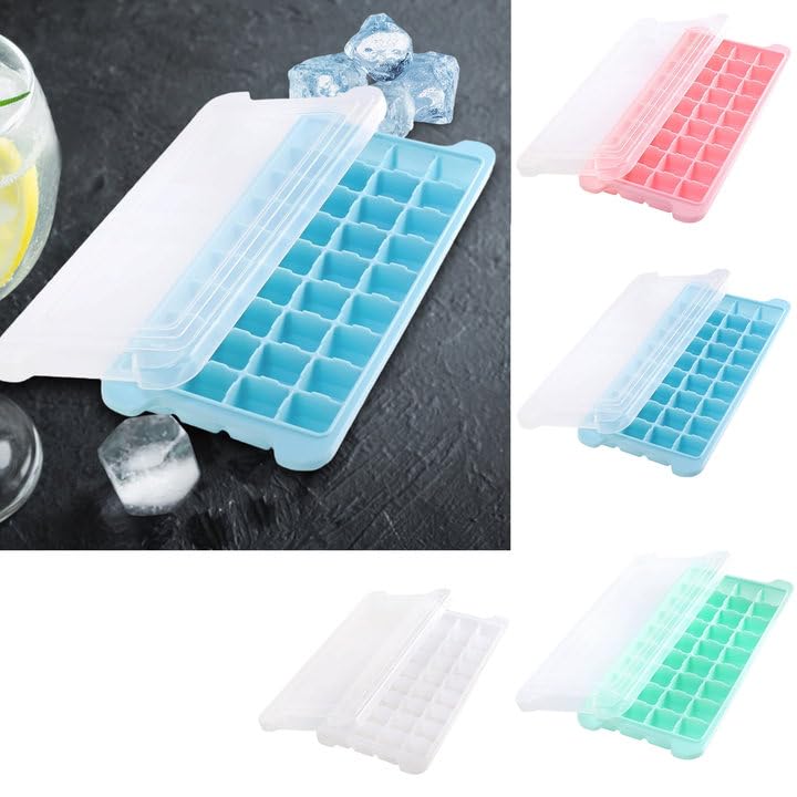 Molde para cubos de hielo con tapa plástico rosa miniatura 7