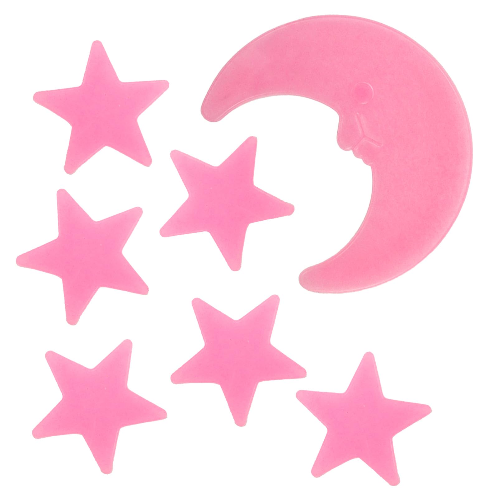 Dnyta 300 stelle adesive fluorescenti per soffitto, in plastica, decorazione da parete, per pareti, camera da letto, stanza (rosa)