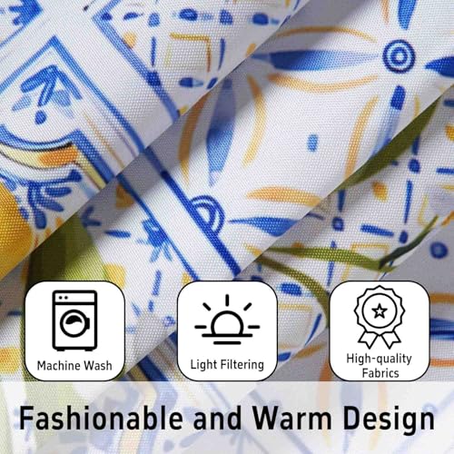 Image of Lemon Kitchen Curtains 3 Piece Set Tier Valance Window Decor