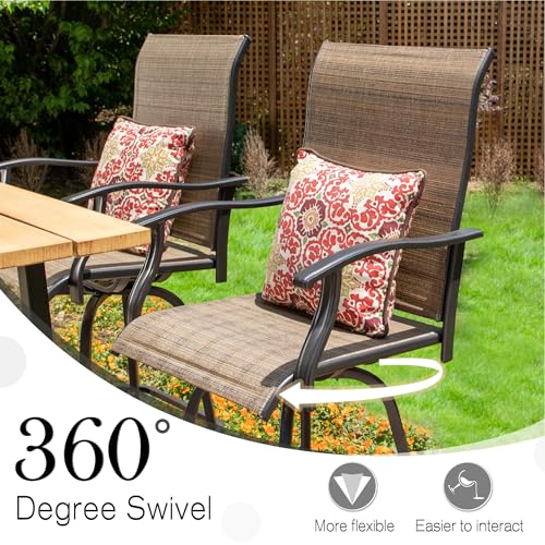 Sophia-William-Outdoor-Bar-Set-Patio-Bar-Table-and-Chairs-Set-Bar-Height-Patio-Set-6-x-Swivel-Bar-ChairsBrown-1-x-Rectangular-Bar-TableBlack Sophia William Outdoor Bar Set Patio Bar Table and Chairs Set Bar Height Patio Set 6 x Swivel Bar ChairsBrown 1 x Rectangular Bar TableBlack