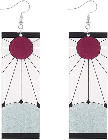 Tanjiro Earrings Hanafuda Tanjiro Cosplay Earrings Anime Jewelry Accessories