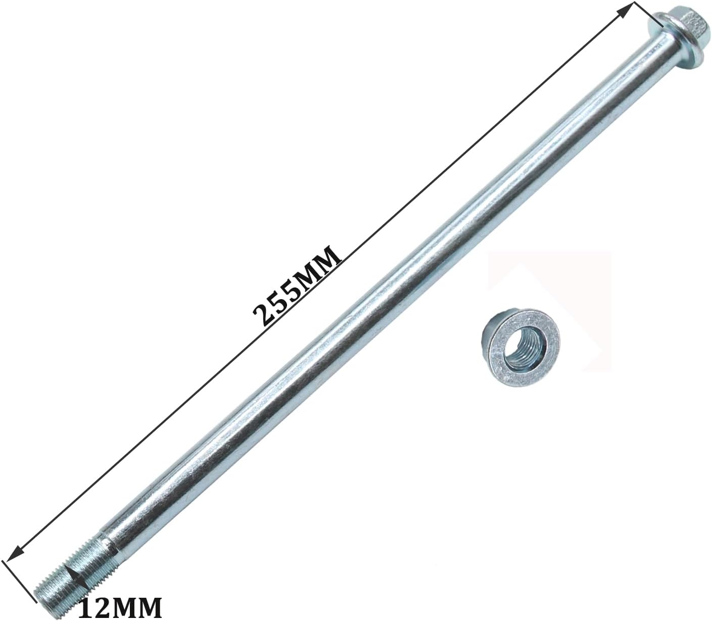 12mm Rear AXLE SPINDLE 255mm Nut Fit Pit Dirt Bike 50cc 110cc 125cc