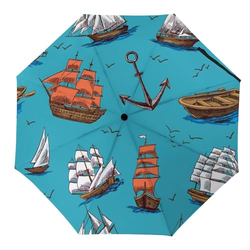 Parapluie pliant automatique compact contre la pluie et le vent pour adulte