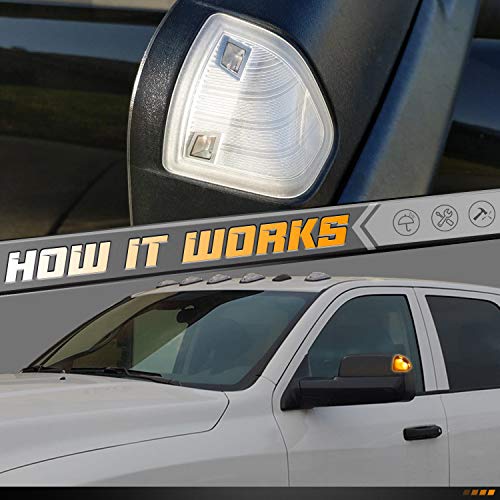 image for HERCOO LED Turn Signal Light Side Mirror Amber Lamps Right Tow Light C