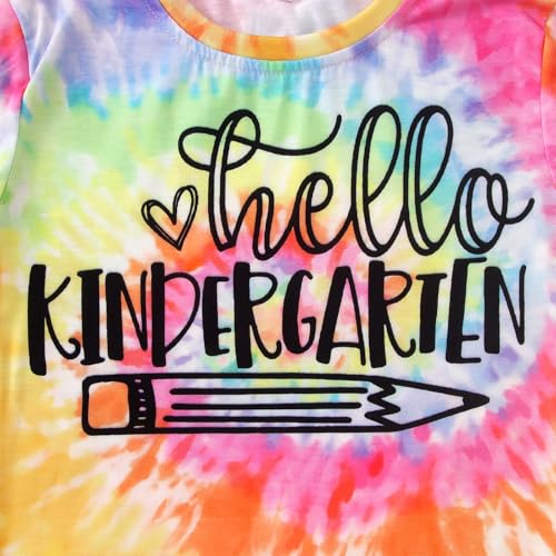 Image of MODNTOGA Kid Girl Boy First Day of School Shirt Back to School T-Shirt Hello Kindergarten 1st 2nd 3rd Grade Graphic Tee Tops