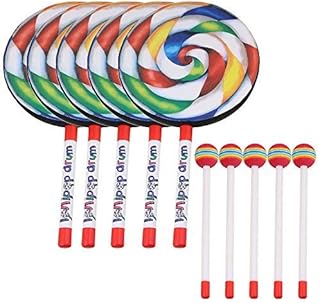 lovermusic Lovermusic 5PCS Lollipop Shape Drum Hand Drum Musical Sound Musical Instruments Colorful