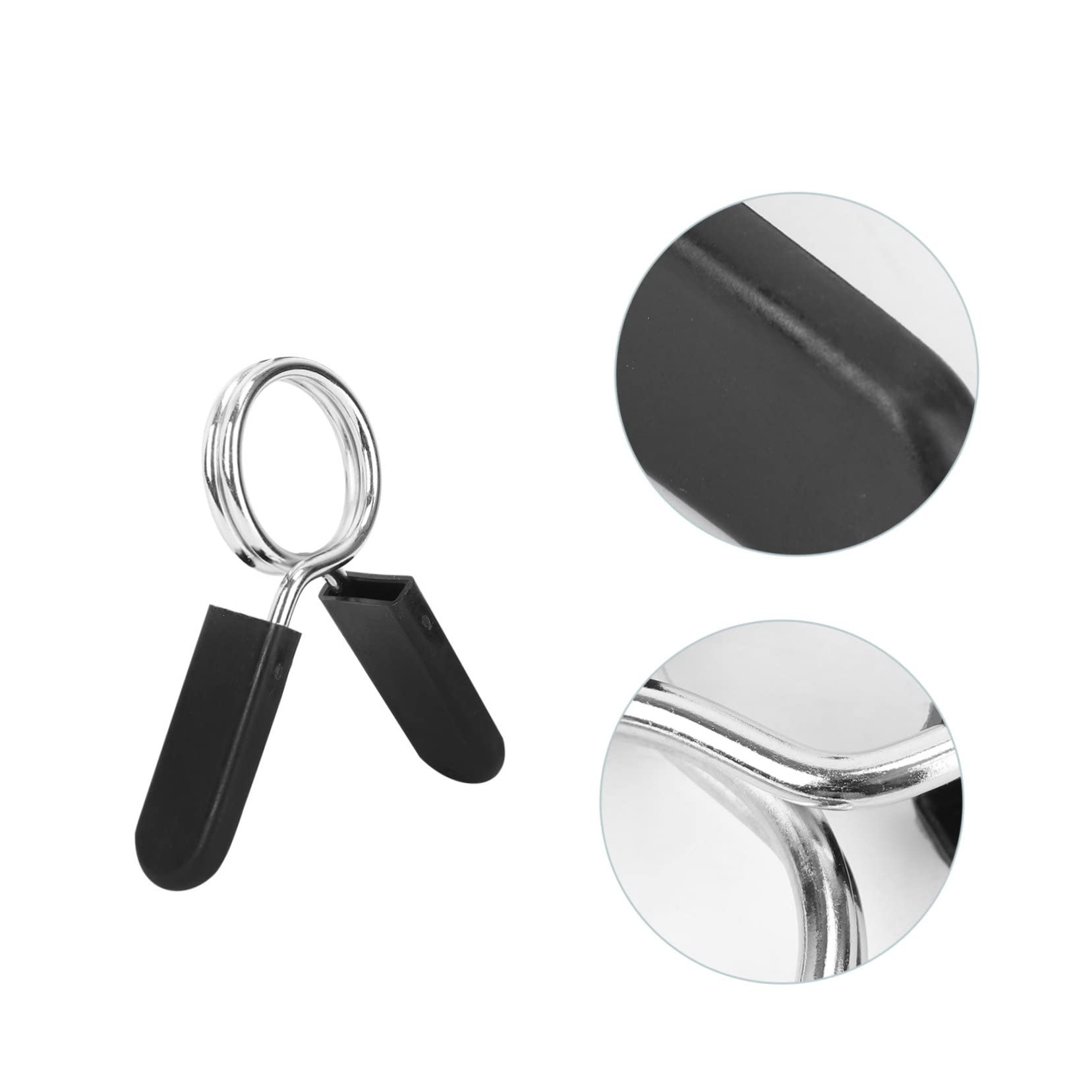 Mikikit 4Pcs Spring Clip Collars for Weightlifting Durable Dumbbell Barbell Clamps Sturdy and Easy to Use Slip Design for Powerlifting and Cross Fit Secure Gym Accessories