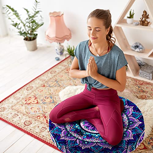 Mandala Meditation Cushion, Boho Meditation Mat, Meditation Pillows For Sitting On Floor, Cushions For Sitting In Home And Outdoor, Round Floor Pillows Cushion Seating For Yoga 22'' X 22'' #TOP1