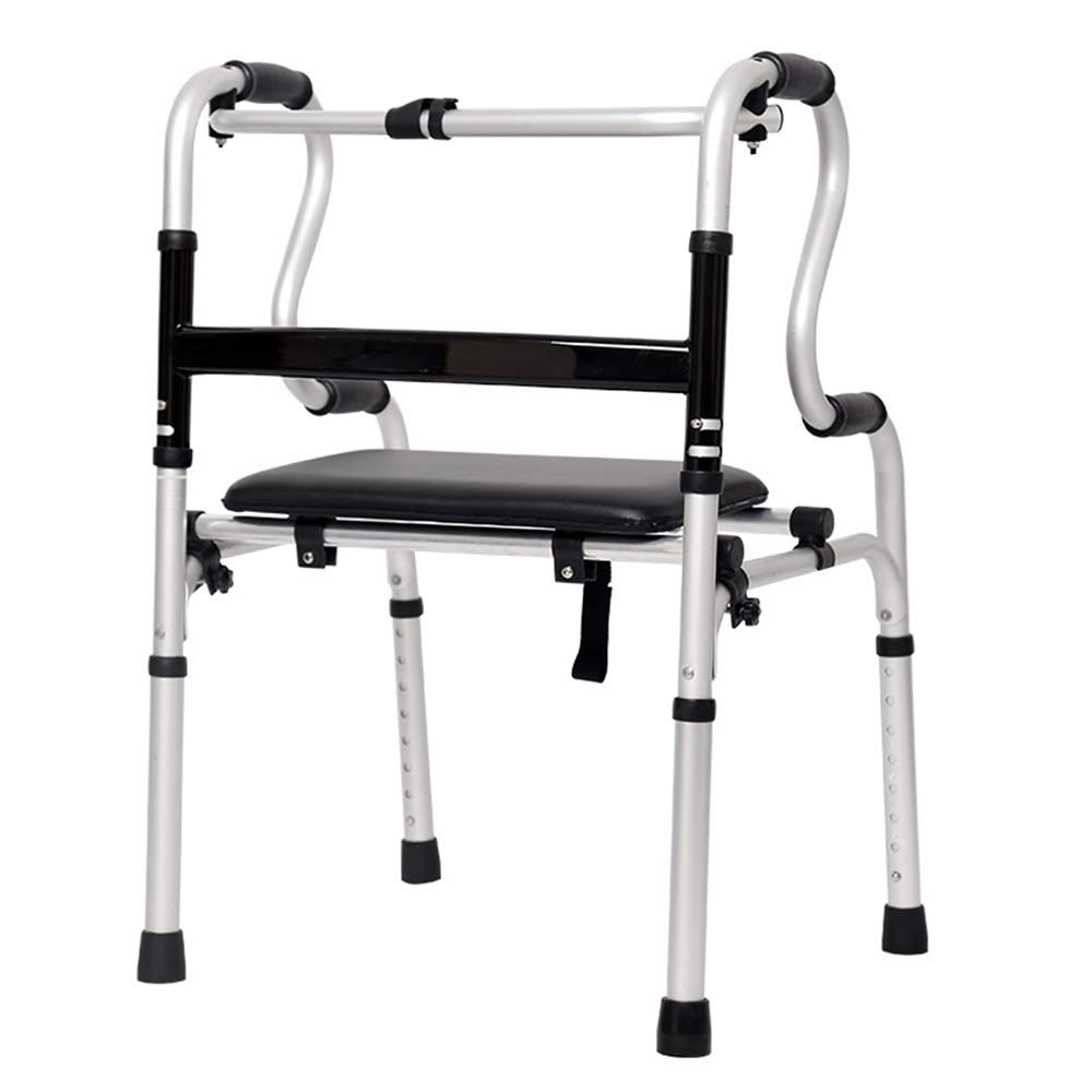 MObyat Andador para Ancianos,Bastón, bastón de Cuatro Patas, Andador Plegable con Asiento de PP con Andador con Ruedas, Andador Plegable, bastón Antideslizante con