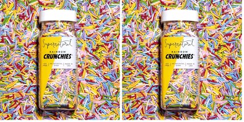 Image of Rainbow Crunchies Natural Sprinkles by Supernatural, Made in USA, No Artificial Dyes, Soy Free, Gluten Free, Vegan, 3oz (Pack of 2)