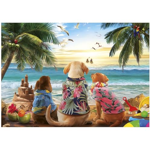 Educa - Puzzle mit 1000 Teilen für Erwachsene | Hunde am Strand | Größe: 68 x 48 cm | Ab 14 Jahren (20291) – Ansicht 2