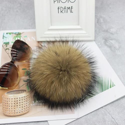 LUAND 2 unids/Lote Grande 15cm DIY Pompones de Piel de Zorro Real Pompones de Piel de Mapache Bolas pompón de Pelo Natural para Sombreros Bolsos Bufandas Accesorios
