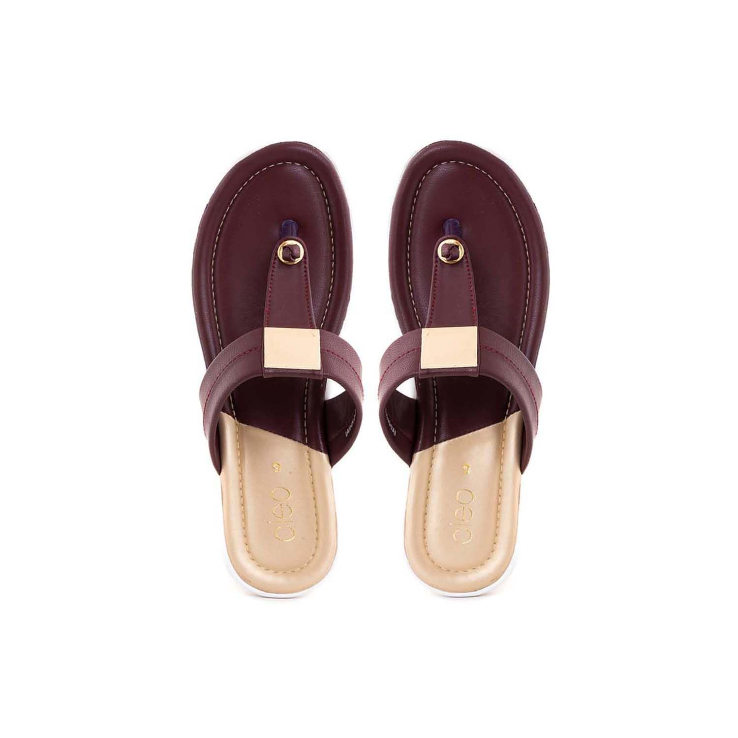 Khadims Cleo Burgundy Flat Slip On Sandal for Women (5320825) (B0CZX6NPHR) Amazon Price History, Amazon Price Tracker