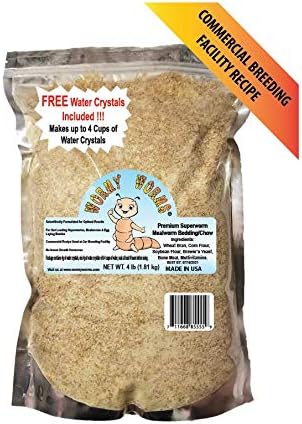Wormy Worms Premium Mealworm Superworm Bedding Chow Commercial Breeding Facility Recipe (Premium Mix 8lb)