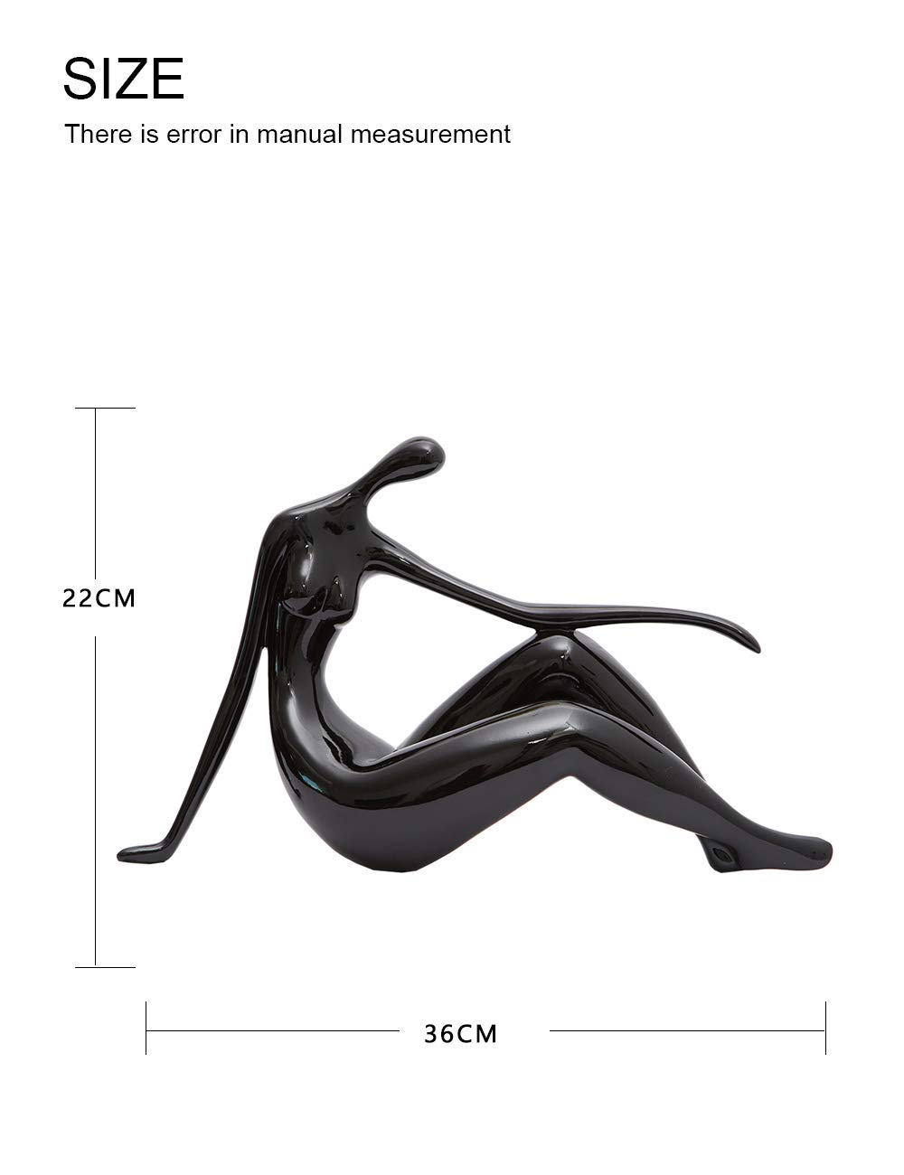 Amoy-Art Statuetka kobiety figurka pani rzeźba nowoczesna dekoracja sztuka dom prezenty żywica żywica stół centralny element rękodzieła czarna 36 cm