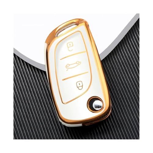 Coque de clé Peugeot en TPU blanc protection haut de gamme élégante