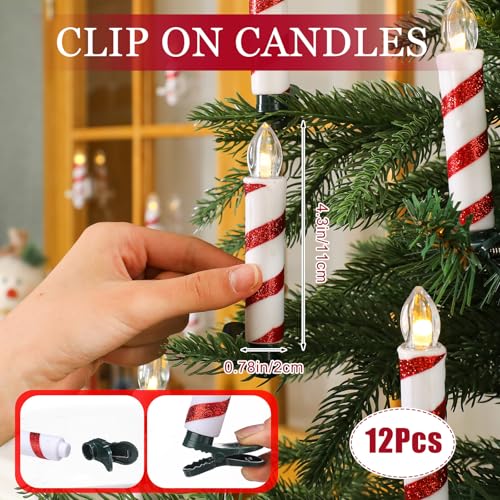 Velas LED sin llama árbol de Navidad con clips ajustables que no dañan ramas 3