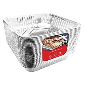 Stock Your Home 9×9 Aluminum Foil Pans – 8.75″ L Rim (30 Pack) Square Tins for Toaster Oven- Cooking Lasagna, Casserole, and doing Food Prep – Disposable Baking Pan for Cake or Brownie Dish