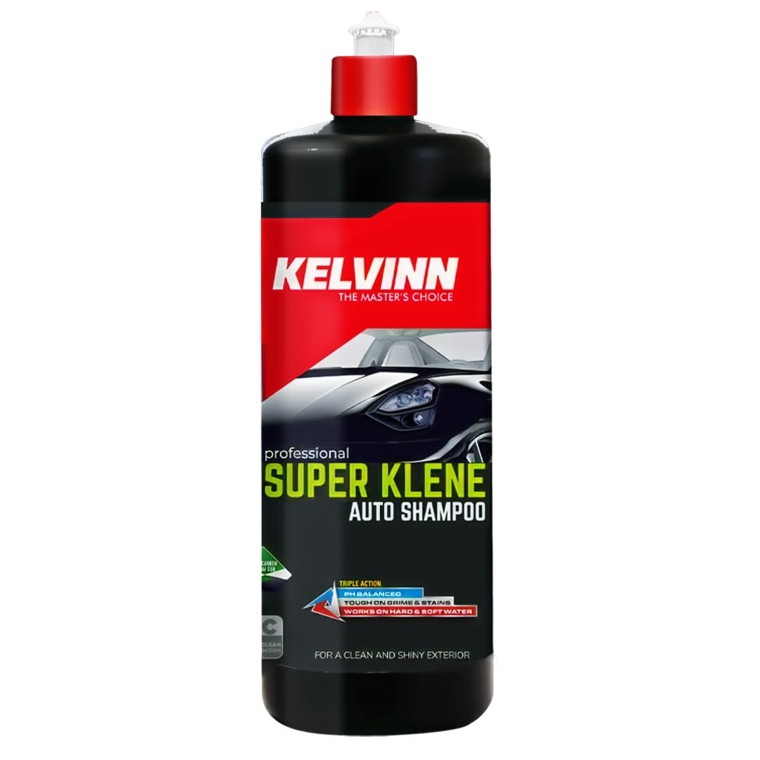 KELVINN Super Klene Car Wash Shampoo – Advanced Intense Wash Formula | Removes Tough Dirt & Grime | pH Balanced | Works With Both Bucket Wash And Foam Cannon (1L)