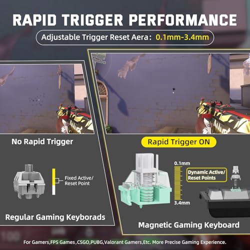 Image of ATTACK SHARK X68 PRO HE Wireless Rapid Trigger Gaming Keyboard with Adjustable Actuation,8K Polling Rate,Hall Effect Magnetic Switch,Hot-Swap,RGB Backlit,BT /2.4GHz /Wired,for FPS Games-Moonlit Night