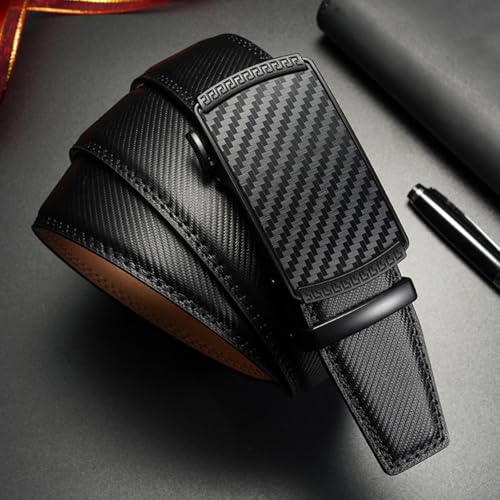 Men's Premium Leather Dress Belt – Black Adjustable Strap with Click Lock Buckle for Formal & Casual Wear | Business3