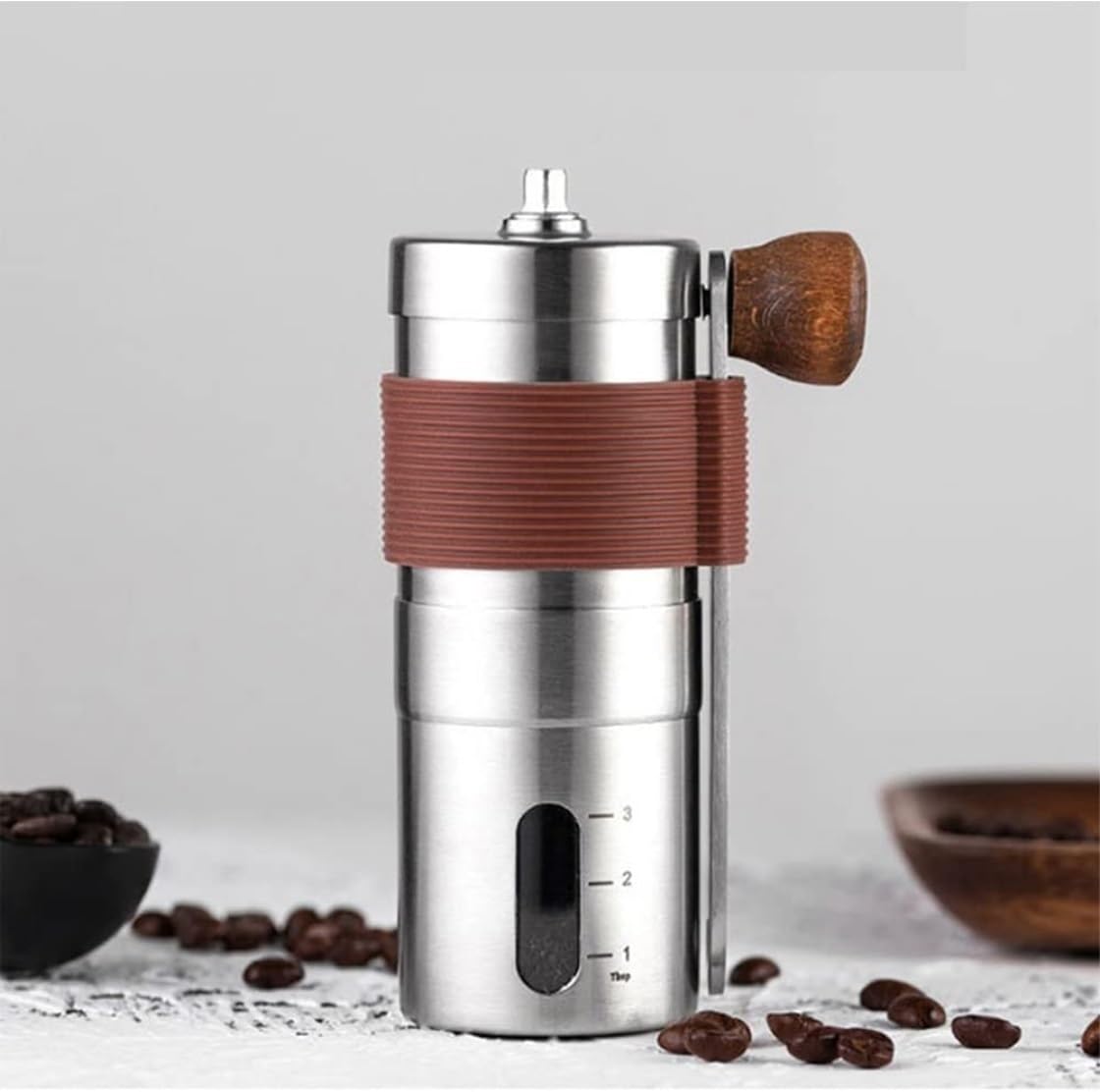 BODHIS Molinillo de Café Molino de Café Molinillo De Grano Multifuncional con Manivela Manual, Molinillo De Café con Manivela Portátil con Ajustable Molinillo Cafe Molinillos de Café