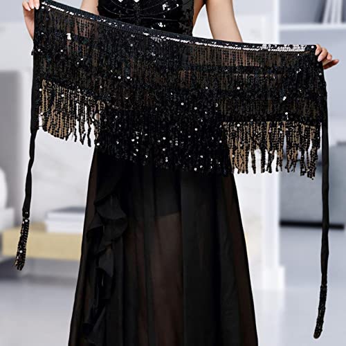 de lantejoulas com borla para dança do ventre lenço de roupa de desempenho lantejoulas acessórios pa