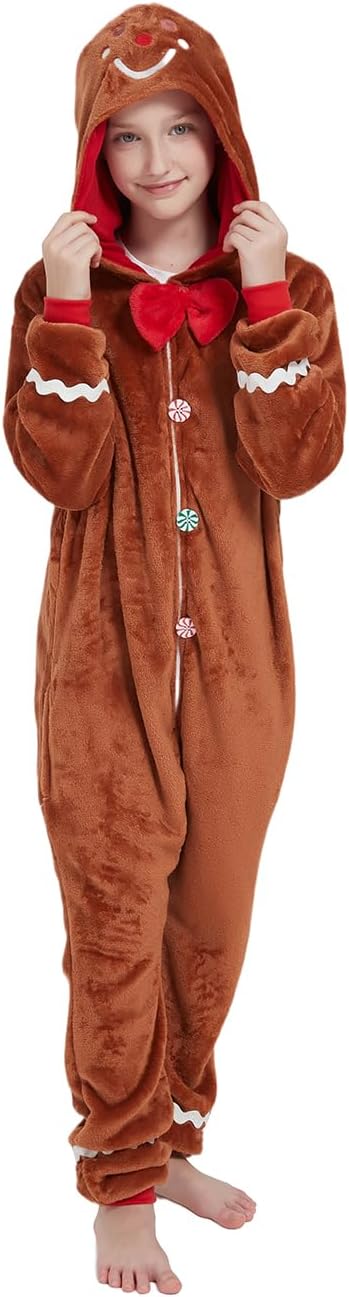 Elephant Onesie Kids Animal Deer Costume for Girls Boys One Piece Pajamas Cosplay Plush Soft Halloween Sleepwear - Image 3