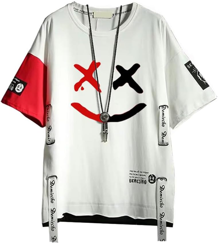 Men's Techwear Japanese Harajuku Streetwear Hip Hop Short Sleeve T-Shirt