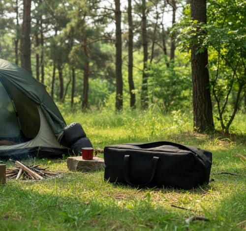 Image of DoYiKe Extra Large Canvas Travel Duffle Bag Heavy Duty, Sports Duffel Military Camping Tent Storage 150L Black