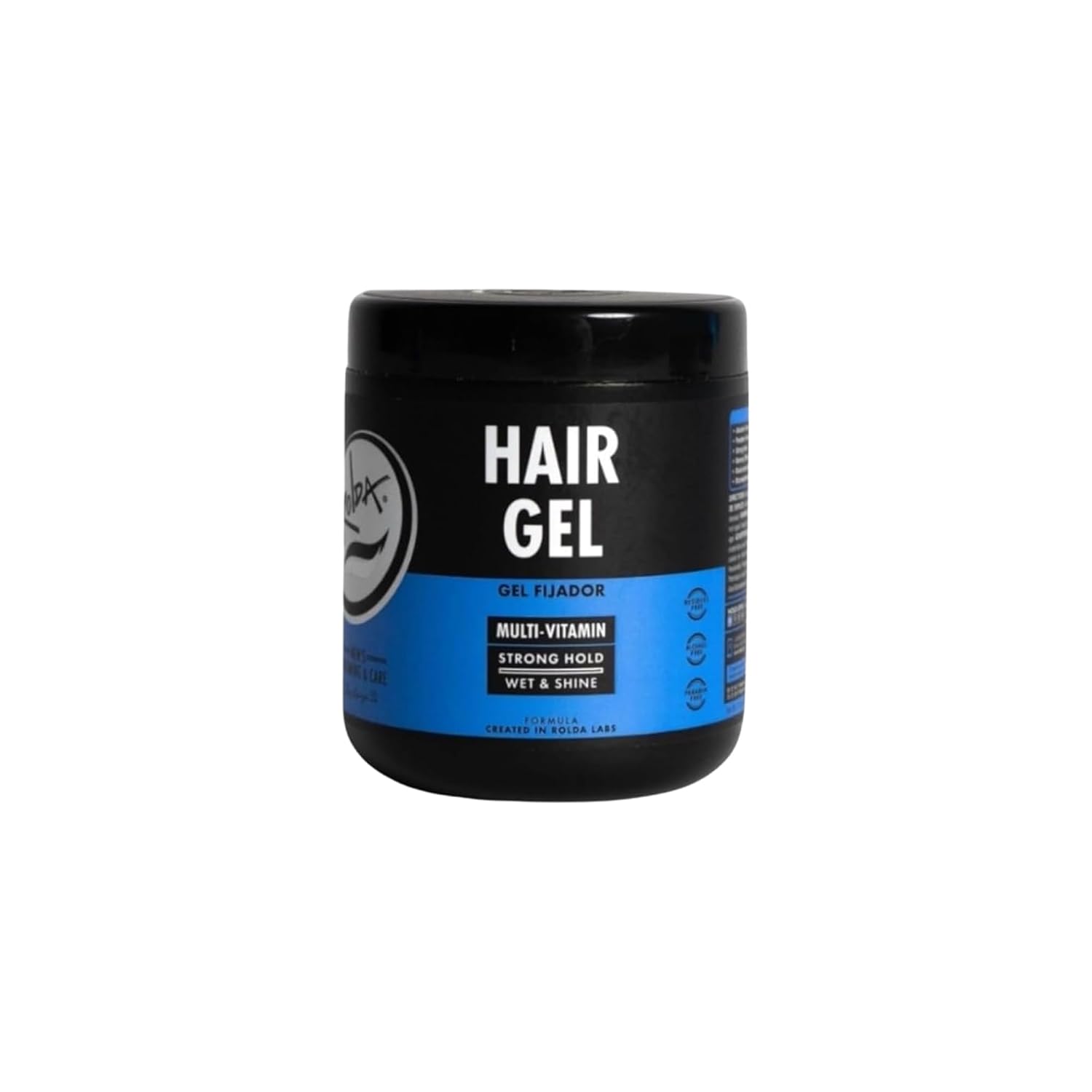 Rolda Multi Vitamin Hair Gel for Men - Medium Hold Styling Gel with Aloe Vera & Pro-Vitamin B5 - Wet Look Finish, Medium Hold, High Shine - Alcohol & Paraben Free (17.6 oz)