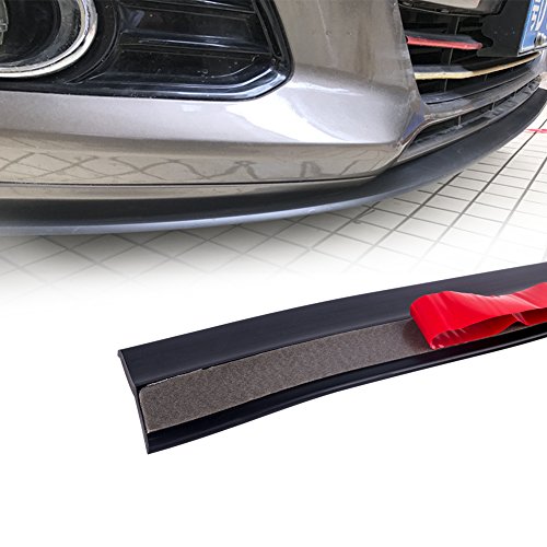 Runmade 2.5 Meters Universal Front Bumper Spoiler Bumper Lip Splitter Body Spoiler Valance Chin Black #TOP3