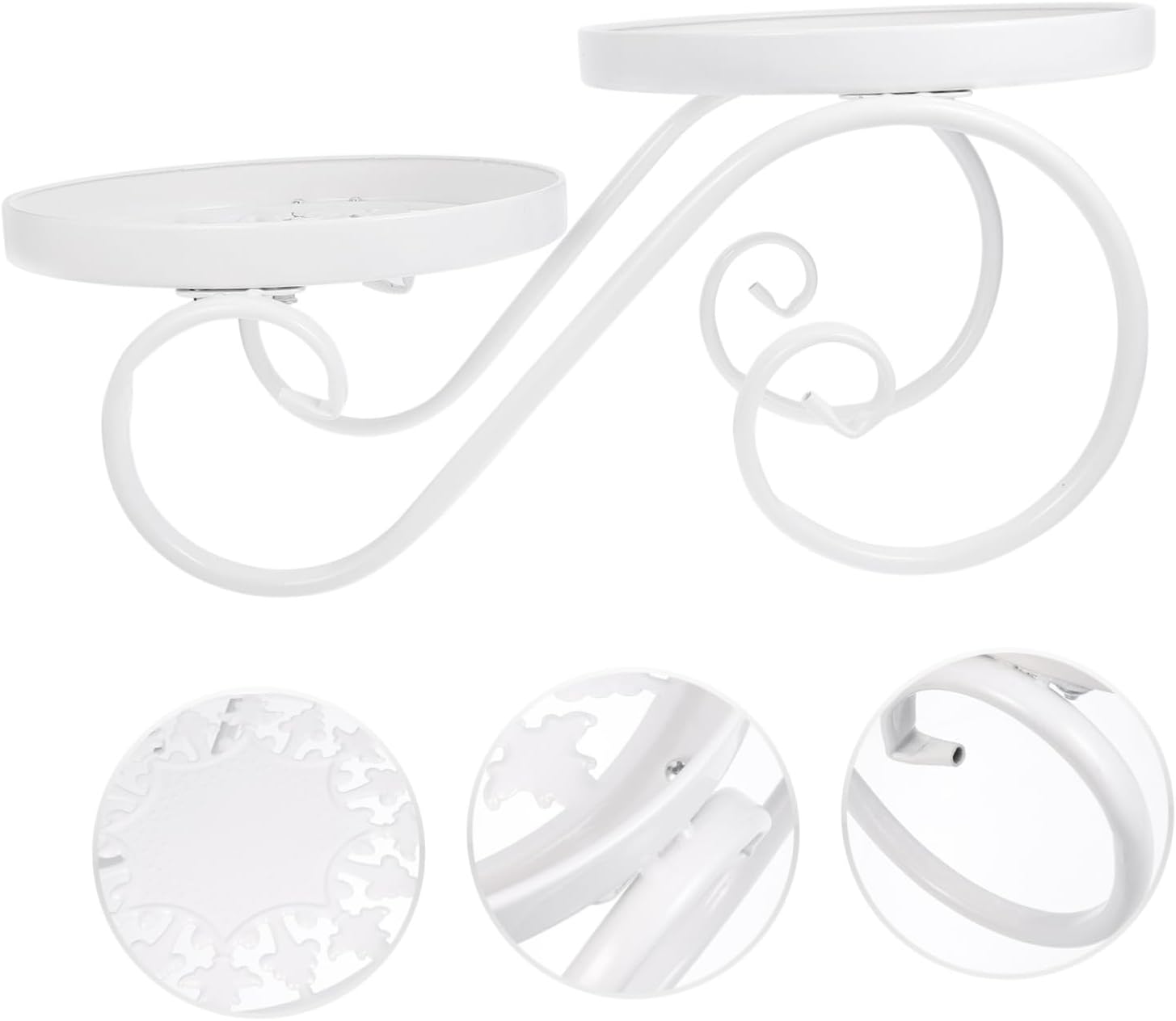 European Style Iron Floor Plant Stand Decorative Storage Rack for Flower Pots and Bonsai White Creative Flower Rack for Indoor Garden and Living Display Water-resistant Floor